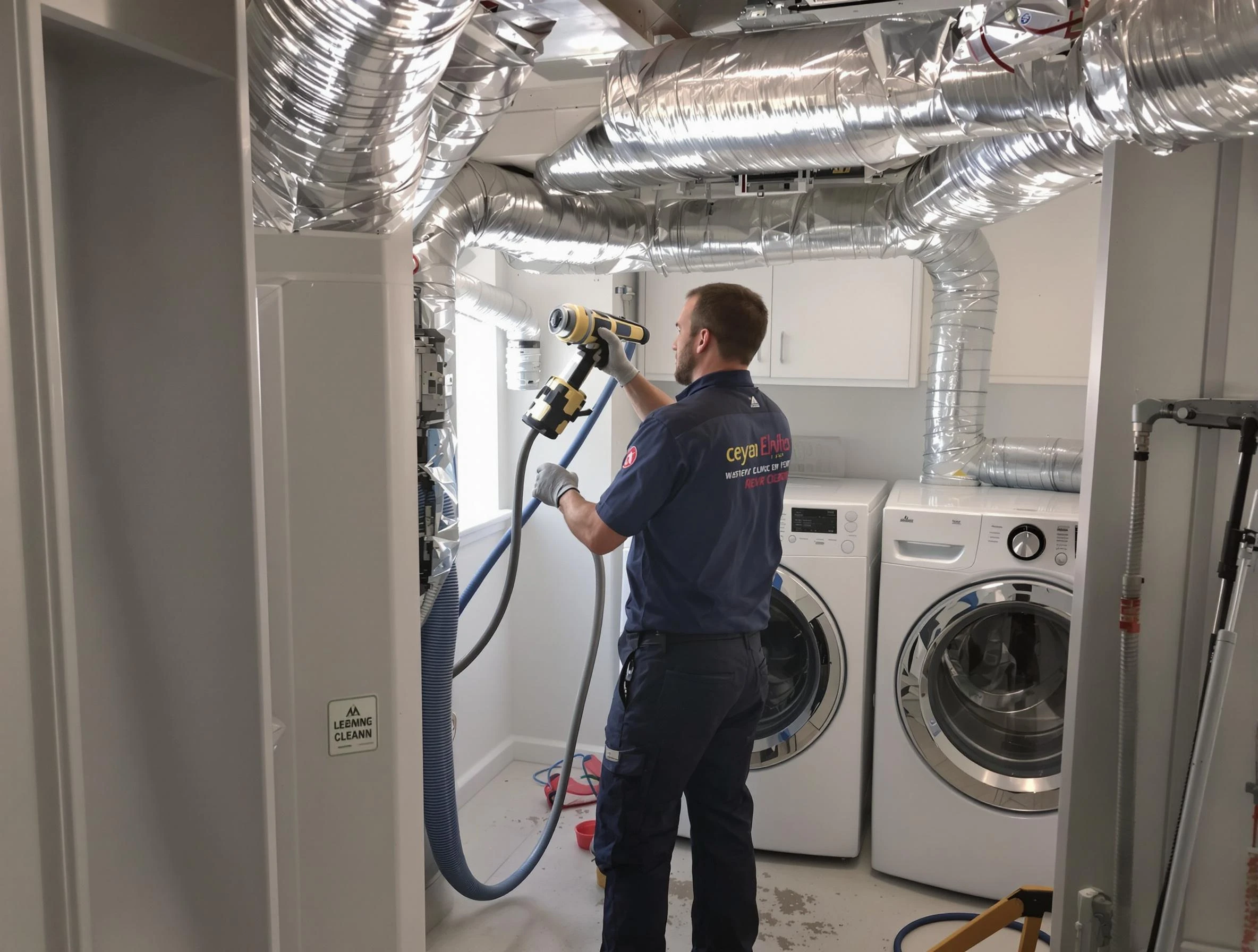 Brentwood Dryer Vent Cleaning specialist using advanced equipment for thorough duct cleaning in Brentwood